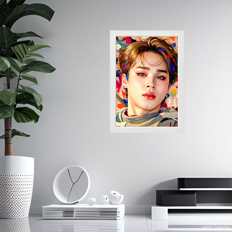 BTS JIMIN ジミン アート ポスター +フレームセット 白 (24X33cm