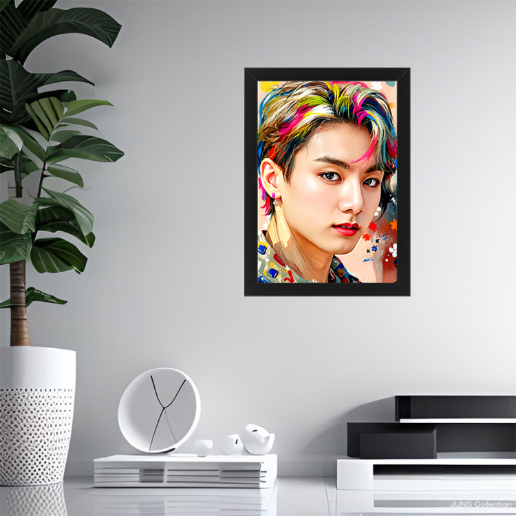 BTS JUNG KOOK ジョングク アート ポスター +フレームセット 黒