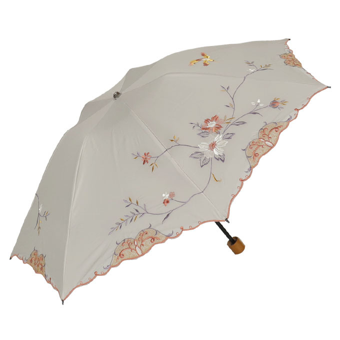 日傘 完全遮光 耐久撥水 花鳥刺繍 100 完全遮光 レディース折りたたみ ミニ折りたたみ日傘 Uvカット 遮熱 刺繍 晴雨兼用 軽量 ギフト 贈り物 Ps シノワズリーモダン京都 通販 Yahoo ショッピング