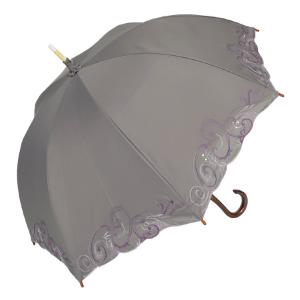 日傘 完全遮光 長日傘 レディース 晴雨兼用 UVカット 1級遮光 遮熱 涼しい 刺繍  ギフト 母...