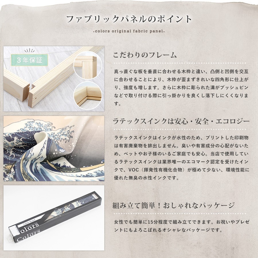 友安製作所 ファブリックパネル おしゃれ 和風 浮世絵 EDOシリーズ 壁