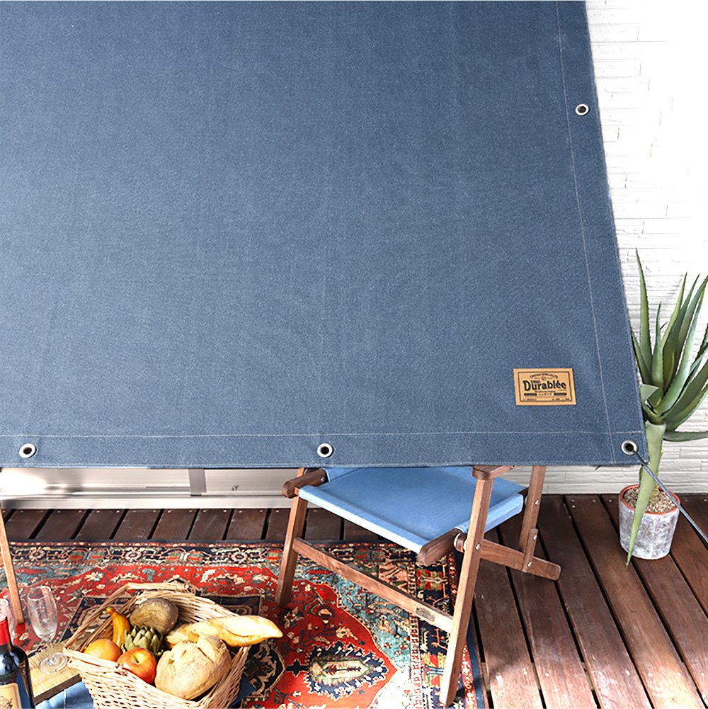 Durablee デニムスタイル サンシェード サイズオーダー 幅〜370cm 丈〜540cm 日よけシェード 日除け おしゃれ 窓 目隠し デュラブリー OKCの画像