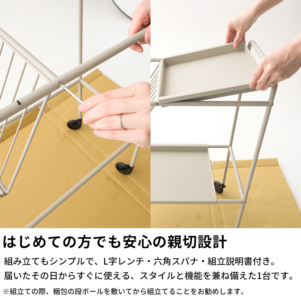キッチンワゴン 収納 シェルフ キャアウター付き 2段 ボトルラック アイアン スリム コンパクト 北欧モダン 韓国インテリア Noter ノーテル C-F-3の画像