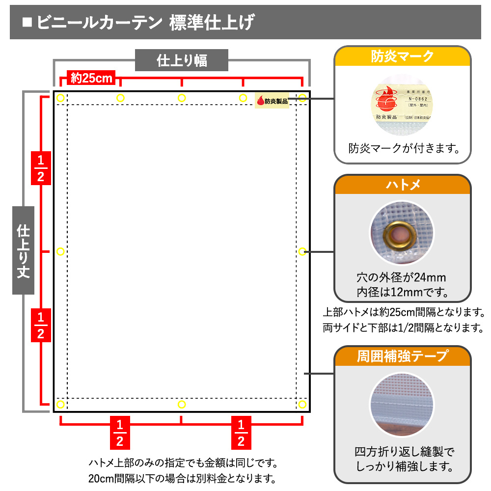 ビニールカーテン 防音 遮音シート 間仕切り 騒音対策 防炎 糸入り サイズオーダー 幅181〜270cm 丈401〜450cm FT27 JQ - 4