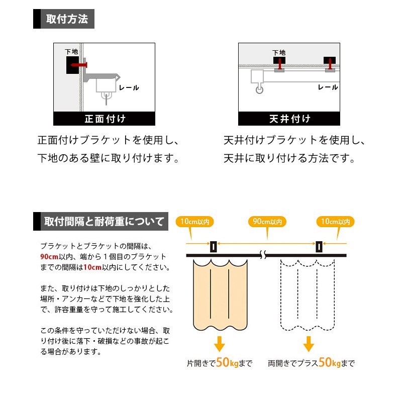 カーテンレール 大型レール 業務用 工場用 GT40 ブラックレール 2m