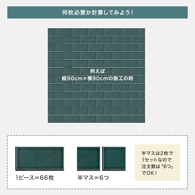 キッチンタイル サブウェイタイル タイルシール 150×75×8mm 20枚セット CSZ マンハッタンドーナツ 黒目地 白目地｜c-ranger｜15