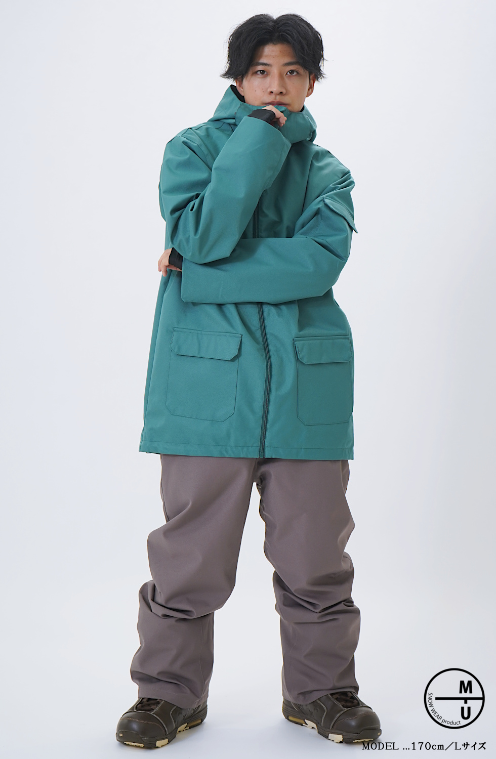 スノーボードウェア ネイビー/カーキ スノーボードウェア メンズ 上下セット スノボーウェア 型落ち MTU