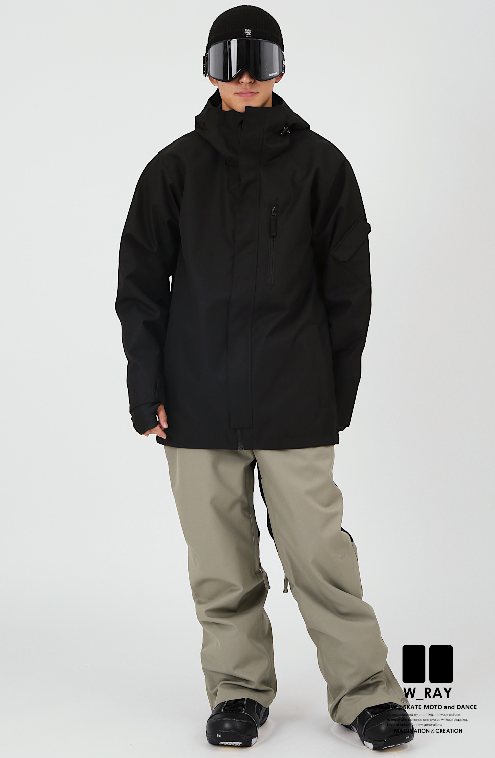 W-RAY スノーボードウェア ブラウン ブラック スノボウェア スノーボードウェア メンズ 上下セット レディース