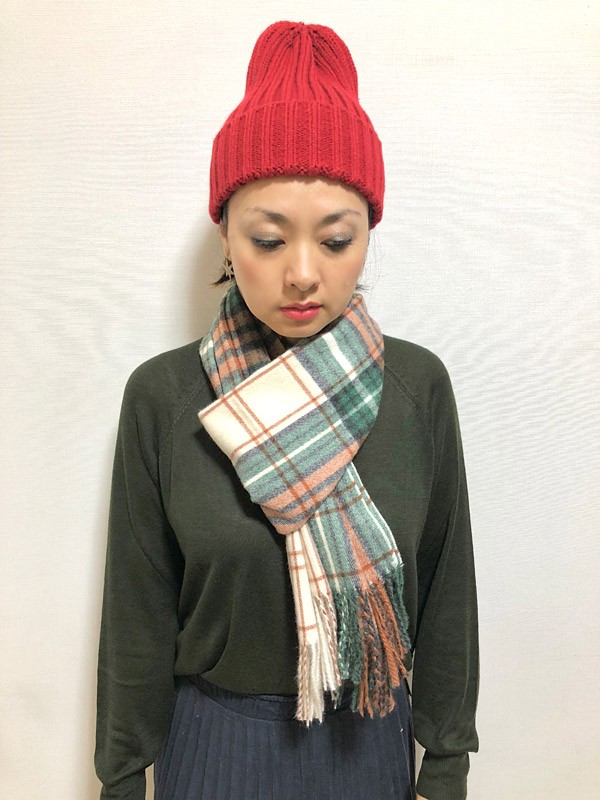 マフラー ウール混素材がうれしい♪トラディショナルなチェック柄