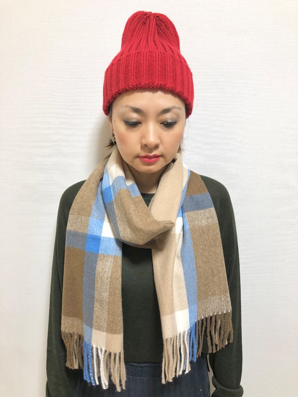 マフラー ウール混素材がうれしい♪トラディショナルなチェック柄