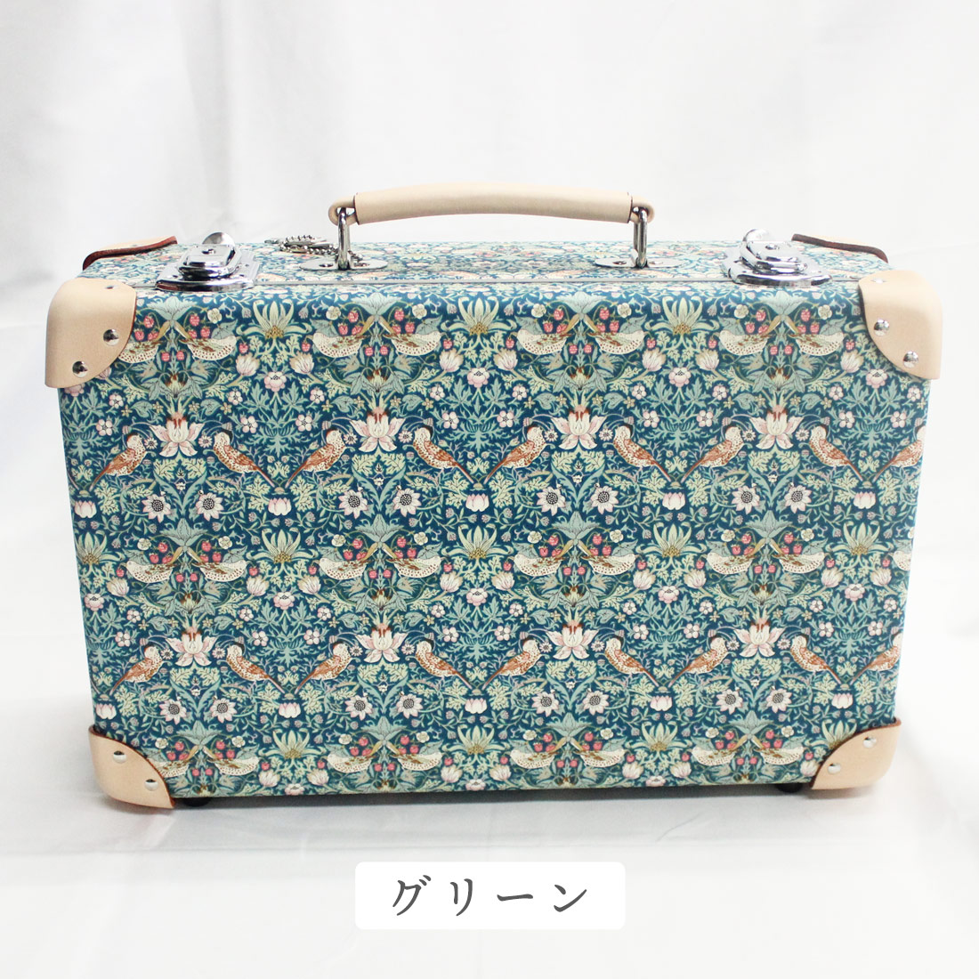 未使用品 リバティ トランク caramel リバティ柄クッション付き トランク リバティプリント LIBERTY 旅行 お出かけ 鍵付き おしゃれ