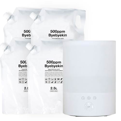 次亜塩素酸水 対応加湿器  バイバイ菌 次亜塩素酸 500ppm 10L 噴霧器 |  | 02