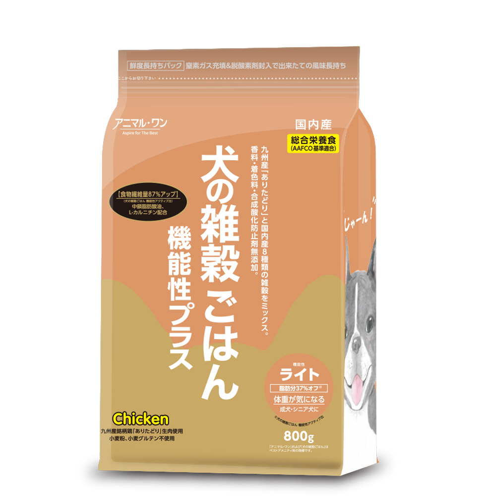 アニマルワン 犬の雑穀ごはん 機能性プラス 800g 選べる3個セット (3袋セット) アニマル・ワン ドッグフード ドライ チキン 成犬 シニア犬 全年齢 | アニマル・ワン | 05