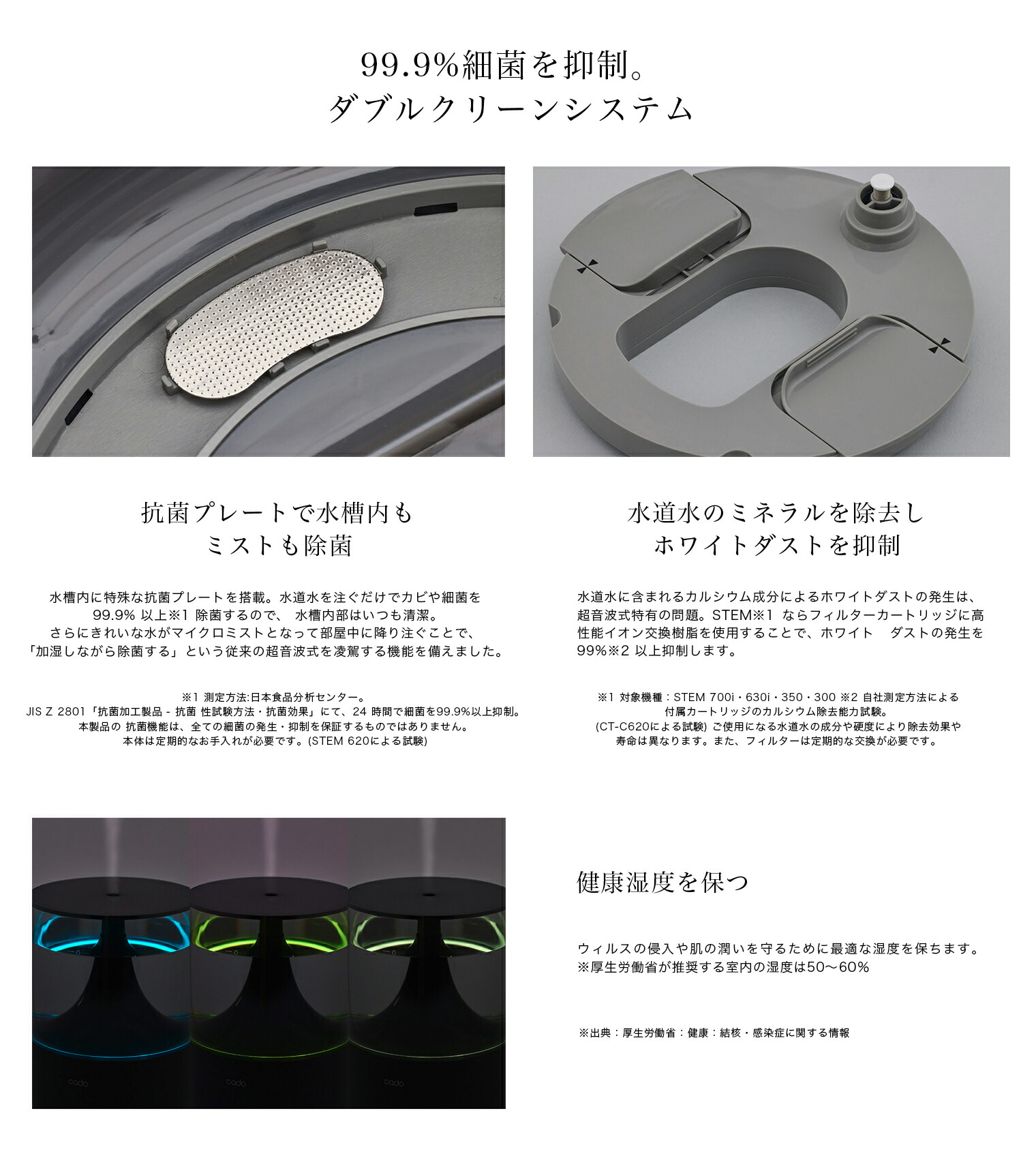 cado 【公式ストア限定2年保証】cado(カドー) STEM 350 加湿器