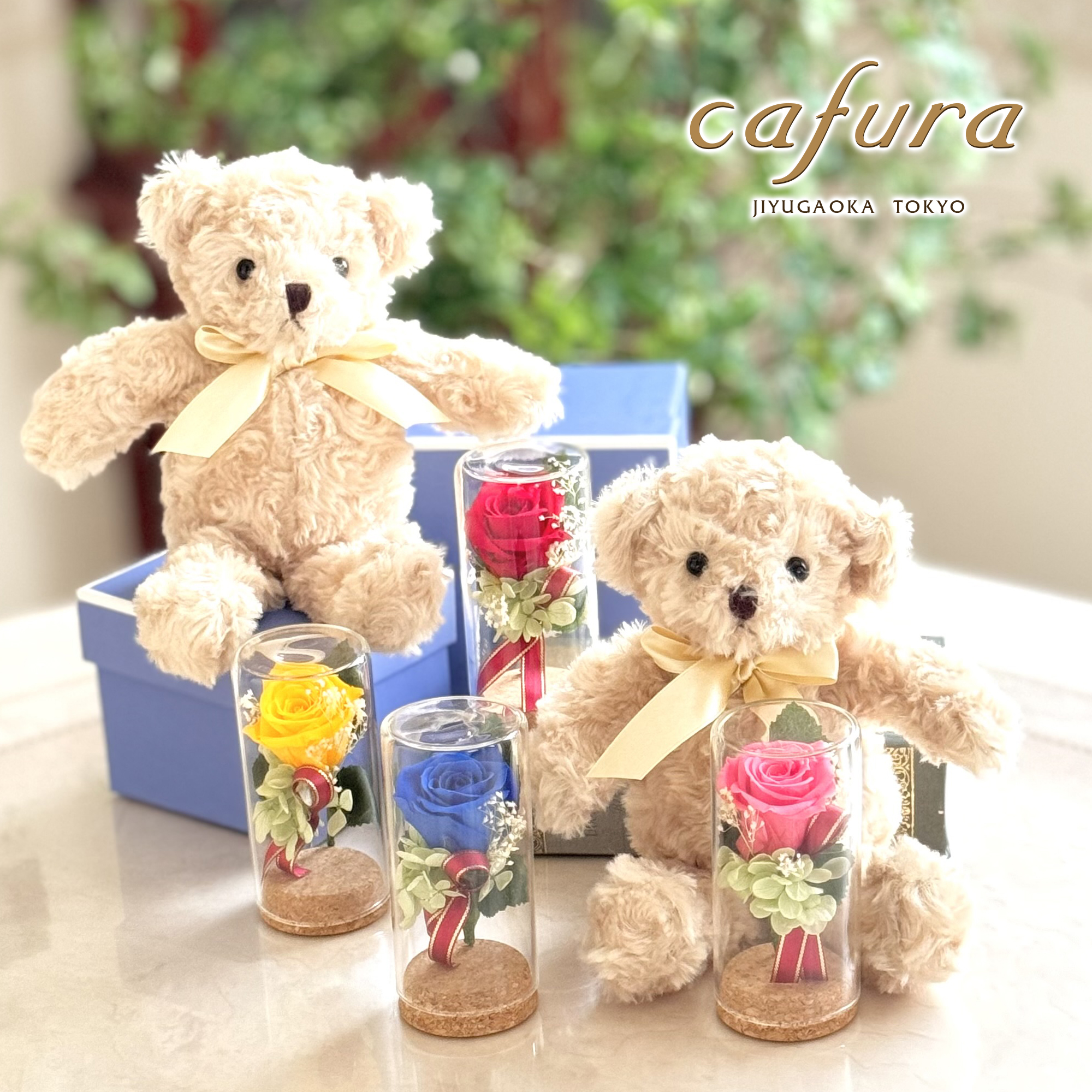 プレゼント プリザーブドフラワー ぬいぐるみ テディベア 花 ギフト