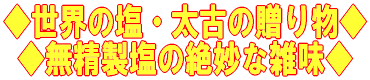 世界の塩・太古の贈り物　無精製塩の絶妙な雑味