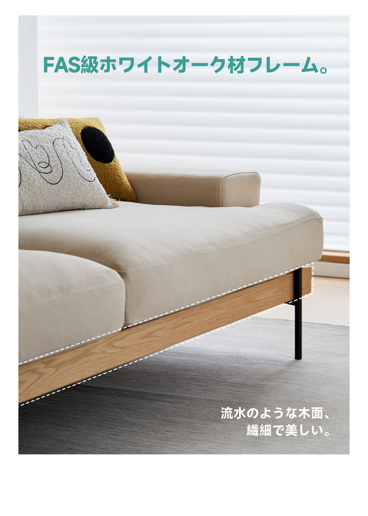 CAGUUU クーポンで最大20%OFF スクエアクッションソファ L180
