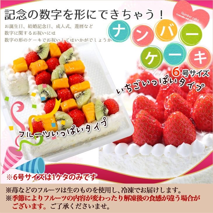 誕生日ケーキ アニバーサリーケーキ☆ 記念の数字を形に！(※1ケタのみ
