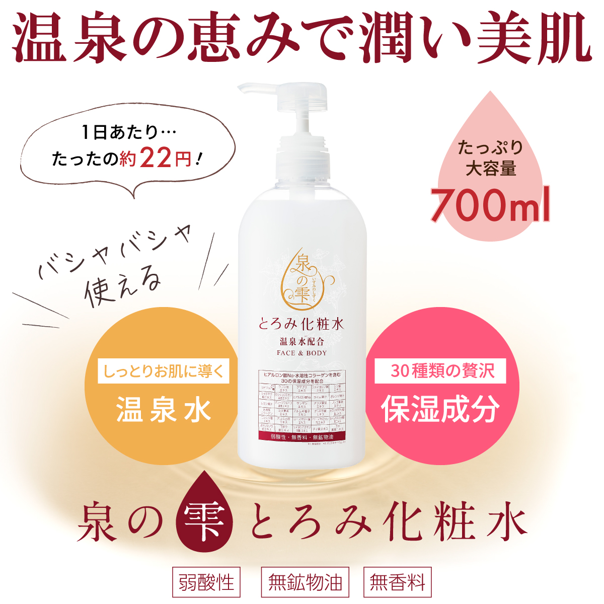 泉の雫（いずみのしずく）とろみ化粧水 700ml ポイント消化【正規販売