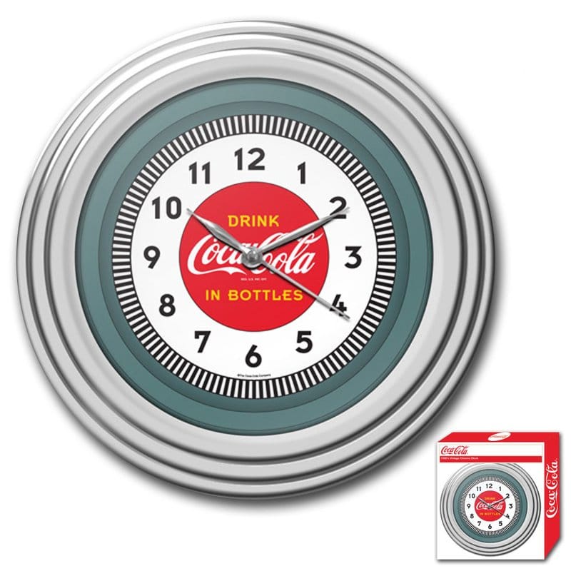 コカコーラ ウォールクロック 直径30cm 掛け時計 レトロ Trademark Global Coca Cola 11.75