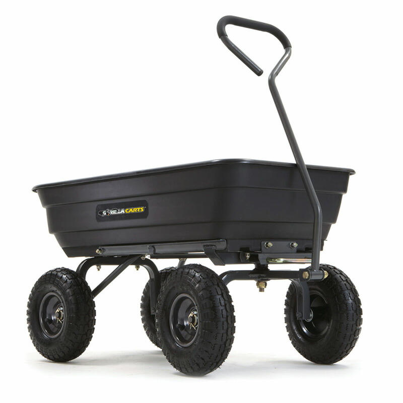 ガーデンダンプカート ポリ キャリーカート ワゴン ブラック ゴリラカート 対荷重270kgまで タイヤ直径25cm Gorilla Carts GO  : 8001209 : カリフォルニアキッチンマーケット - 通販 - Yahoo!ショッピング