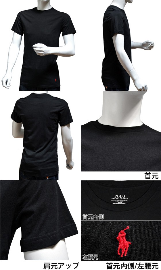 ポロ ラルフローレン メンズ スリムフィット コットン クルーネック 半袖 Tシャツ 3枚セット ブラック POLO RALPH LAUREN  P645B LSCN RSCNP3