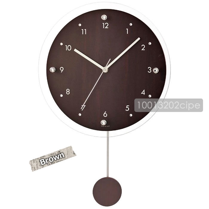 【訳あり・未使用】掛け時計 電波振り子 時計 ナチュラル ガラス ノア精密 電波時計 振り子時計 北欧 おしゃれ 壁掛け時計 壁掛け 電波