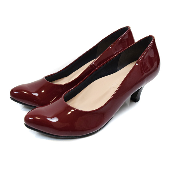 パンプス エナメル アーモンドトゥ レディース 疲れにくい 痛くない 雨の日 レインパンプス 歩きやすい 結婚式 5.5cm 幅広 通勤 (FOO-MG-R5551) | SUaSHI | 18