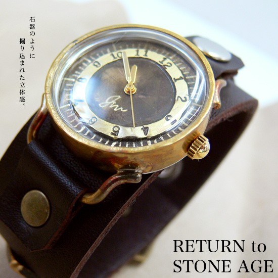 職人手作り☆アンティーク風腕時計】大バックル＆ベルトで魅せる腕時計 