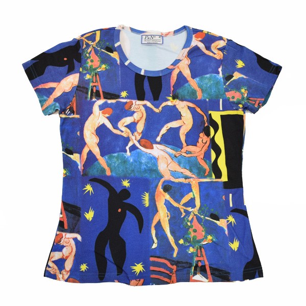MOMENTEL アートプリント 半袖Tシャツ アートプリントtシャツ Tシャツ レディース トップス 半袖・(100