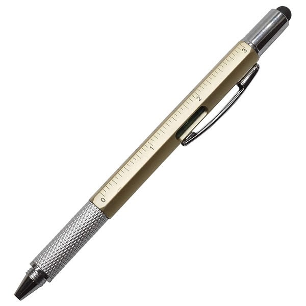 多機能ペン 6in1 ボールペン タッチペン ものさし 水平器 プラス