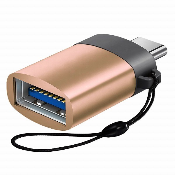 Type-C 変換アダプター USB 3.0 ホスト機能 変換 アダプタ コネクタ OTG データ転送 ストラップ付き