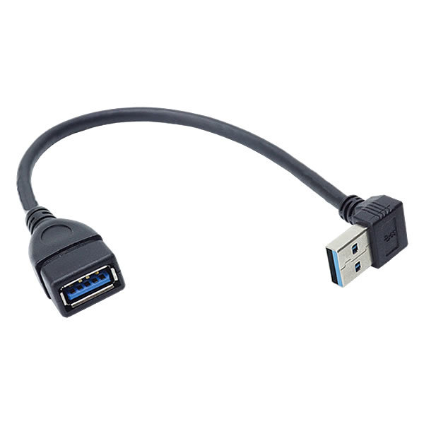 延長ケーブル USB 3.0 L型 L字型 約18cm 変換 上向き 下向き 右向き 左向き Type-A オス メス タイプA 変換コネクタ 角度 90度 直角
