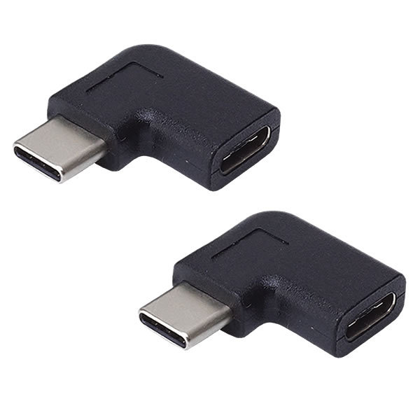 Type-C USB-C 変換 アダプタ 2個セット 上下 左右 L型 L字型 90度 USB3 