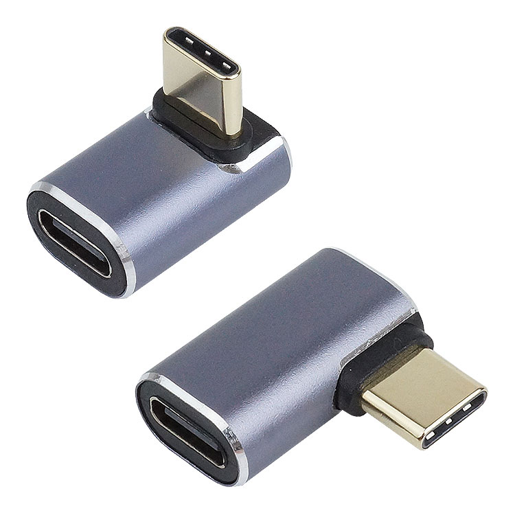 Type-C 変換 アダプタ 2個セット USB 4 L字型 L型 90度 変換コネクタ 角度変換 100W 充電 データ転送 上下 左右