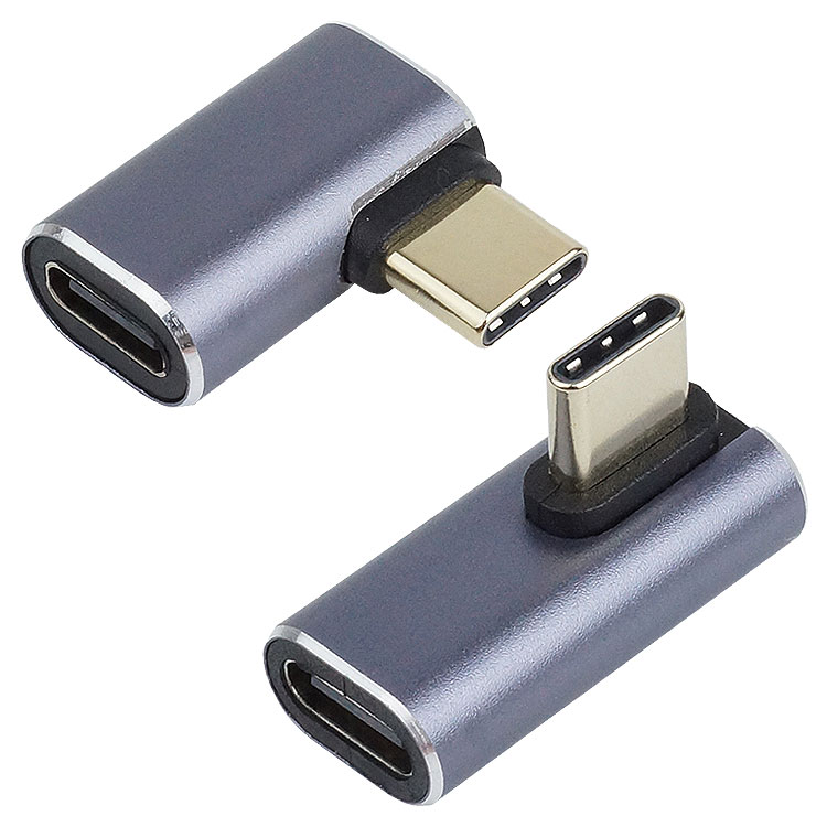 Type-C 変換 アダプタ 2個セット USB 4 L字型 L型 90度 変換コネクタ 角度変換 100W 充電 データ転送 上下 左右