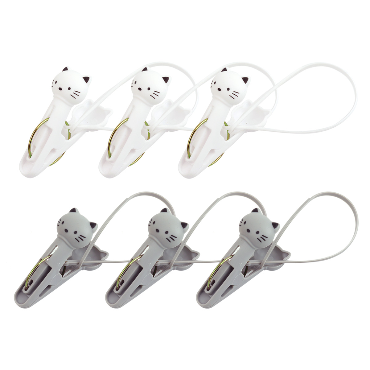 ねこ型洗濯ばさみ 洗濯バサミ ねこ 6個 セット 強風対策 固定 落下防止