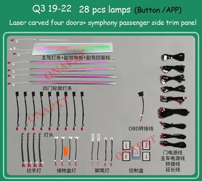 アウディ 30色セット Q3 Q3L 2019-2021MMIコントロール 装飾車 アンビエントライト LEDダッシュボード ムードランプ イルミネーション ストリップ | ブランド登録なし | 07