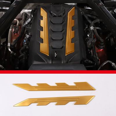 シボレー コルベット C8 スティングレー Z51Z06 2020-2023 合金製 車載エンジンカバー 両側ロゴ装飾ステッカー