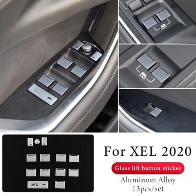 ジャガー XF XE XEL Fペース Eペース 2012-2020 合金車ガラスリフトスイッチボタン装飾ステッカー カーアクセサリー｜calore｜06