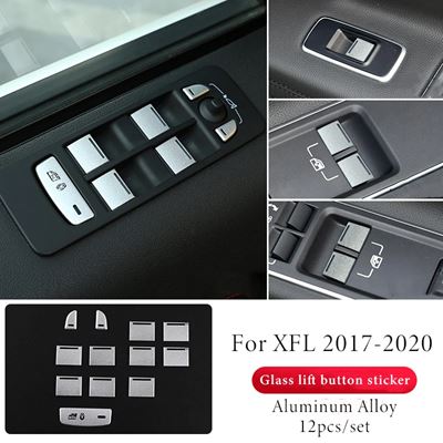 ジャガー XF XE XEL Fペース Eペース 2012-2020 合金車ガラスリフトスイッチボタン装飾ステッカー カーアクセサリー｜calore｜04
