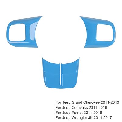 人気オーダー ジープ ABS 車内ステアリングホイール装飾カバーステッカー パトリオット コンパス グランドチェロキー ラングラーJK 2011-2017
