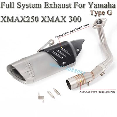 ヤマハ X-MAX 250 300 バイクスリップオン排気フル管フロントリンクパイプカーボンマフラー XMAX 300 XMAX250 201｜calore｜08