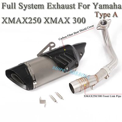 ヤマハ X-MAX 250 300 バイクスリップオン排気フル管フロントリンクパイプカーボンマフラー XMAX 300 XMAX250 201｜calore｜02