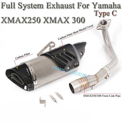 ヤマハ X-MAX 250 300 バイクスリップオン排気フル管フロントリンクパイプカーボンマフラー XMAX 300 XMAX250 201｜calore｜04