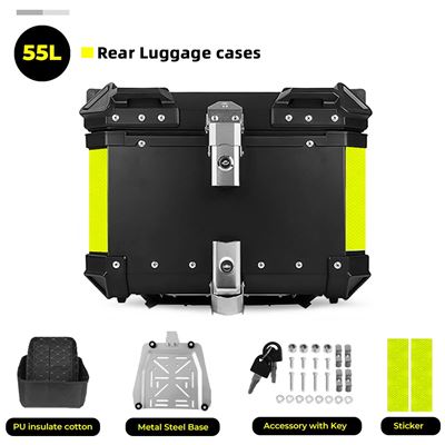 バイク用アルミニウム収納ボックス ラゲッジラック用 トランク用 ヤマハ用 ホンダ用 45L 55L サイズ 機能