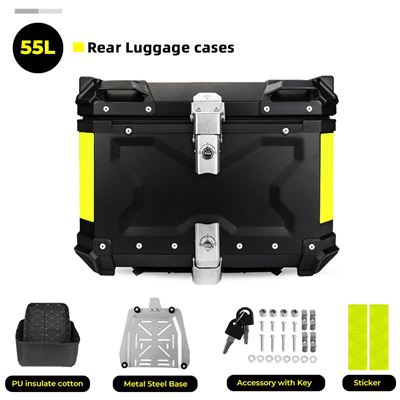 バイク用アルミニウム収納ボックス ラゲッジラック用 トランク用 ヤマハ用 ホンダ用 45L 55L サイズ 機能