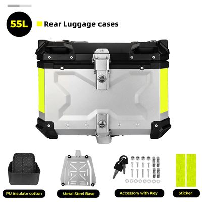 バイク用アルミニウム収納ボックス ラゲッジラック用 トランク用 ヤマハ用 ホンダ用 45L 55L サイズ 機能