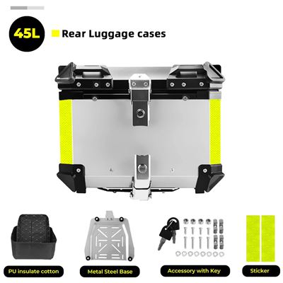 バイク用アルミニウム収納ボックス ラゲッジラック用 トランク用 ヤマハ用 ホンダ用 45L 55L サイズ 機能