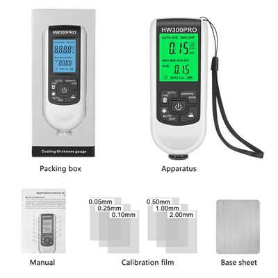 HW-300PRO塗装厚さゲージ 風通しの良いプレート 電気メッキ 厚さ計 0 2000UM｜calore｜03